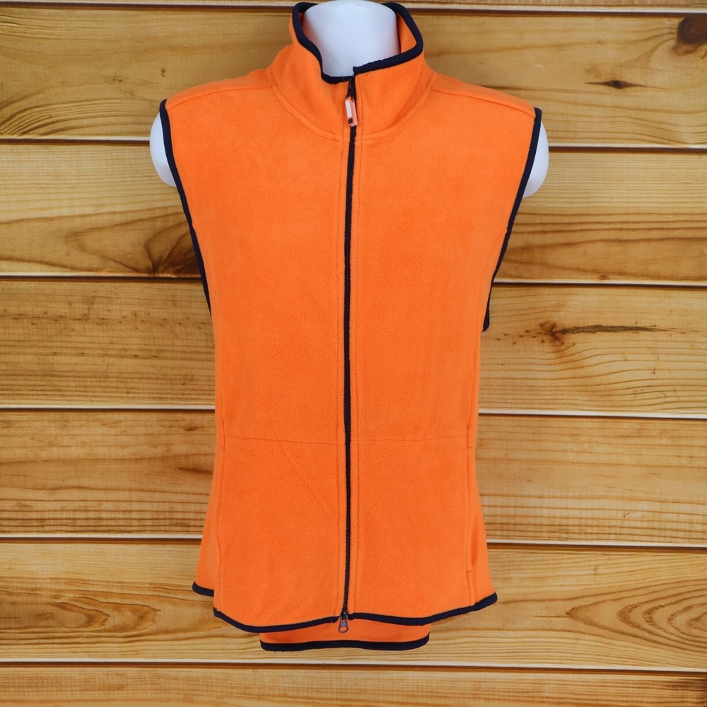 Bright Orange Fleece Full Zip Vest Womens‎ Size 1X Stretch Pockets Activology